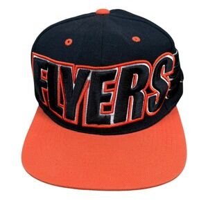 Mitchell Ness Flyers Snapback Hat Black Orange Embroidered NHL Hockey Vintage